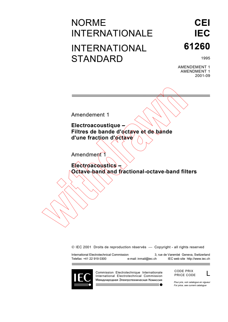 IEC 61260:1995/AMD1:2001 - Amendment 1 - Electroacoustics - Octave-band and fractional-octave-band filters
Released:9/27/2001
Isbn:2831860237