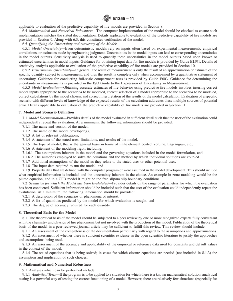 REDLINE ASTM E1355-11 - Standard Guide for Evaluating the Predictive Capability of Deterministic Fire Models