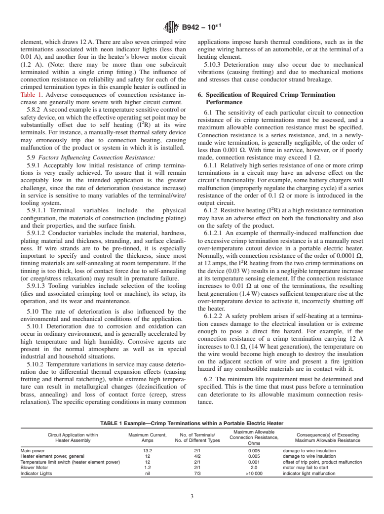 ASTM B942-10e1 - Standard Guide for Specification and Quality Assurance for the Electrical Contact Performance of Crimped Wire Terminations