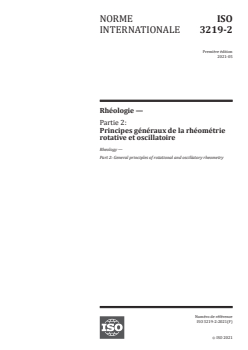 ISO 3219-2:2021 - Rhéologie — Partie 2: Principes généraux de la rhéométrie rotative et oscillatoire
Released:5/13/2021 - Page 1 preview