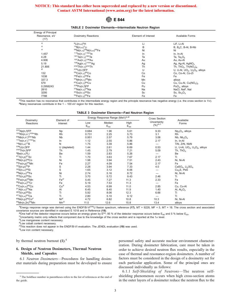 ASTM E844-97 - Standard Guide for Sensor Set Design and Irradiation for Reactor Surveillance, E 706(IIC)