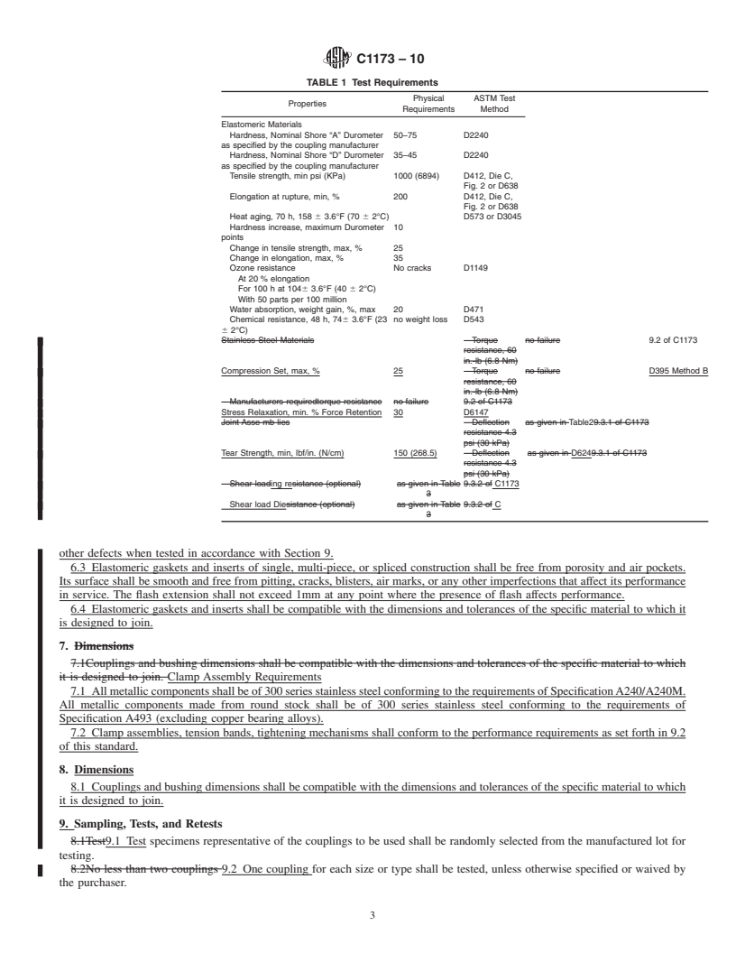 REDLINE ASTM C1173-10 - Standard Specification for Flexible Transition Couplings for Underground Piping Systems