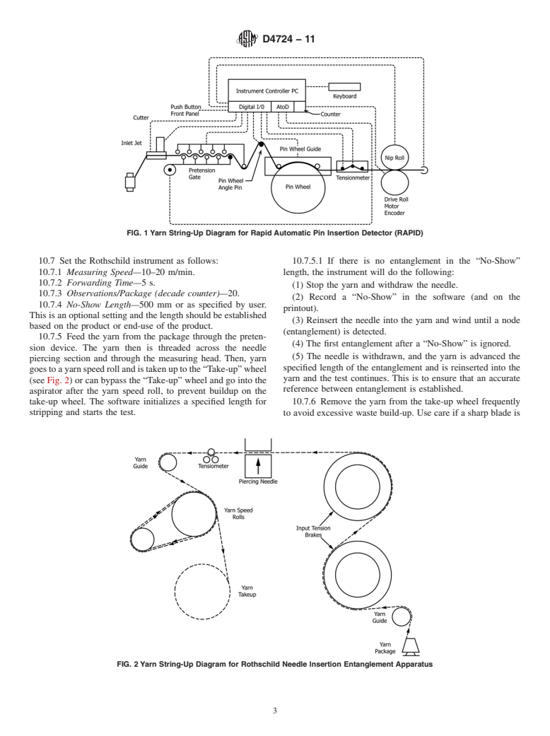 ASTM D4724-11 - Standard Test Method for Entanglements in Untwisted Filament Yarns by Needle Insertion