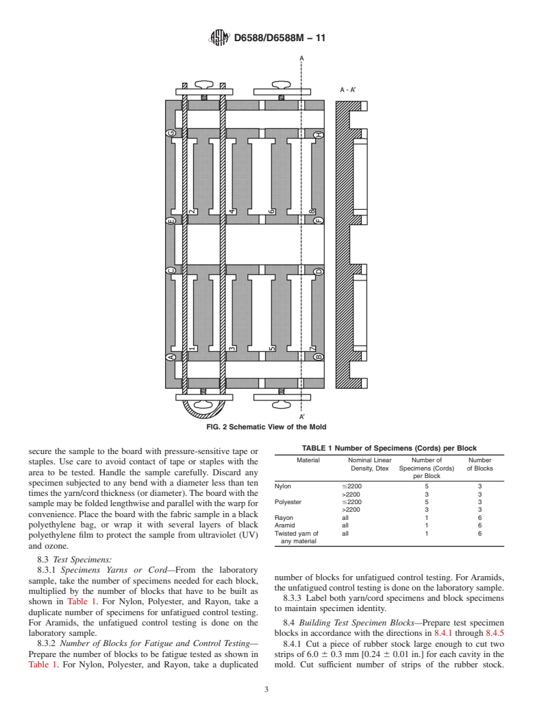 ASTM D6588/D6588M-11 - Standard Test Method for Fatigue of Tire Cords (Disc Fatigue Test)