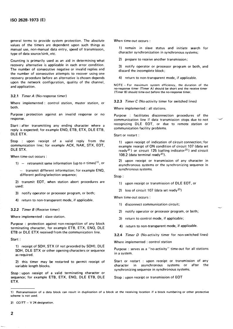 ISO 2628:1973 ISO 2628:1973 - Basic mode control procedures — Complements
Released:6/1/1973 - Page 4 preview