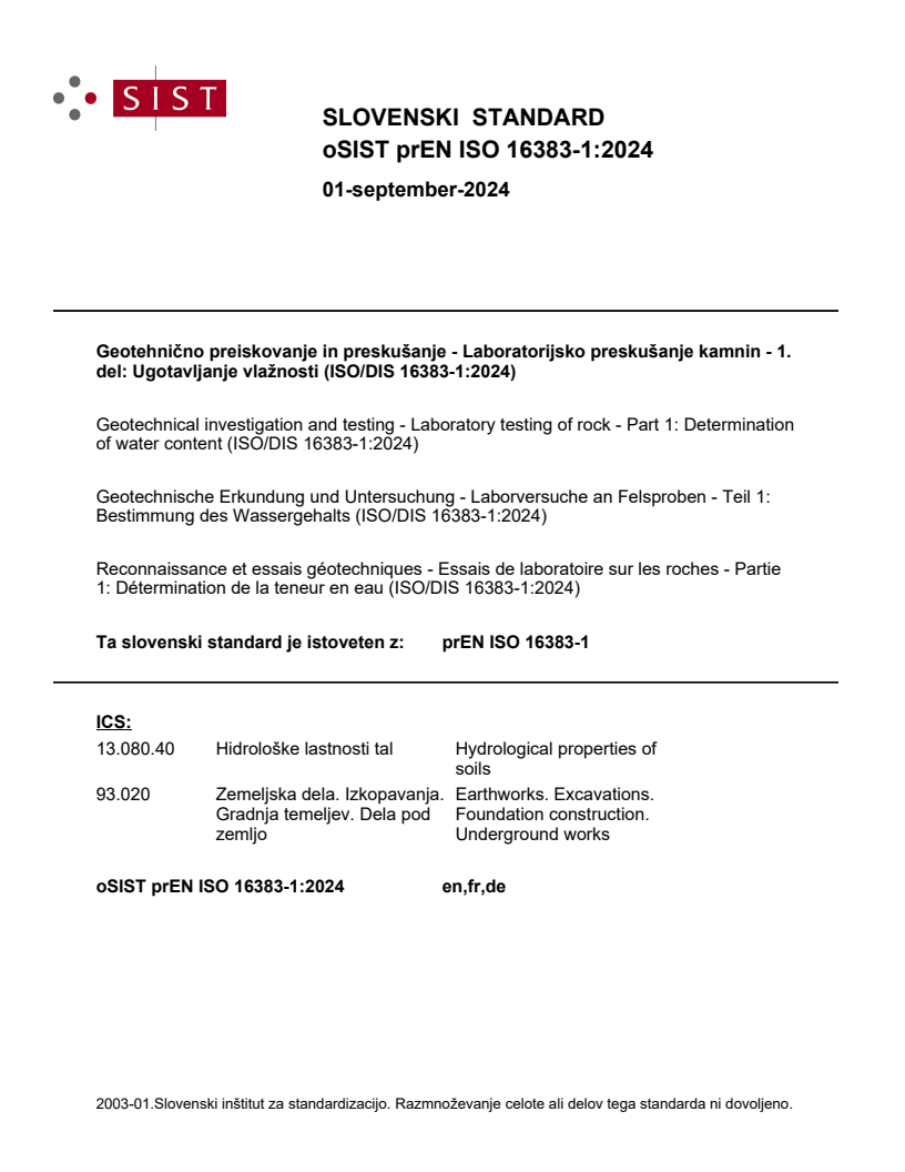 prEN ISO 16383-1:2024 - BARVE