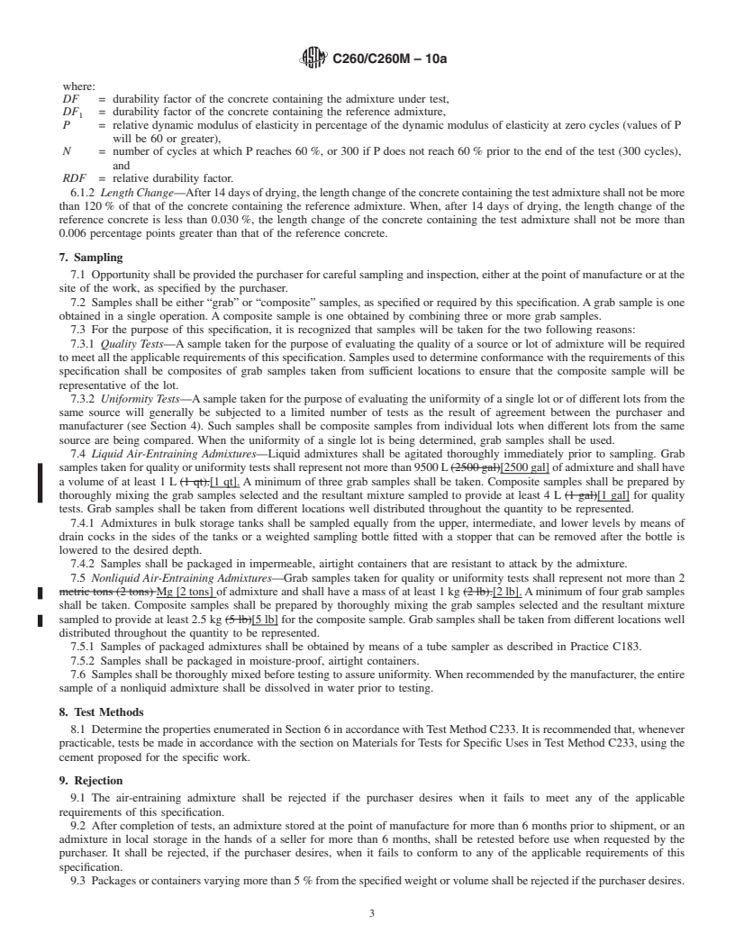 REDLINE ASTM C260/C260M-10a - Standard Specification for Air-Entraining Admixtures for Concrete