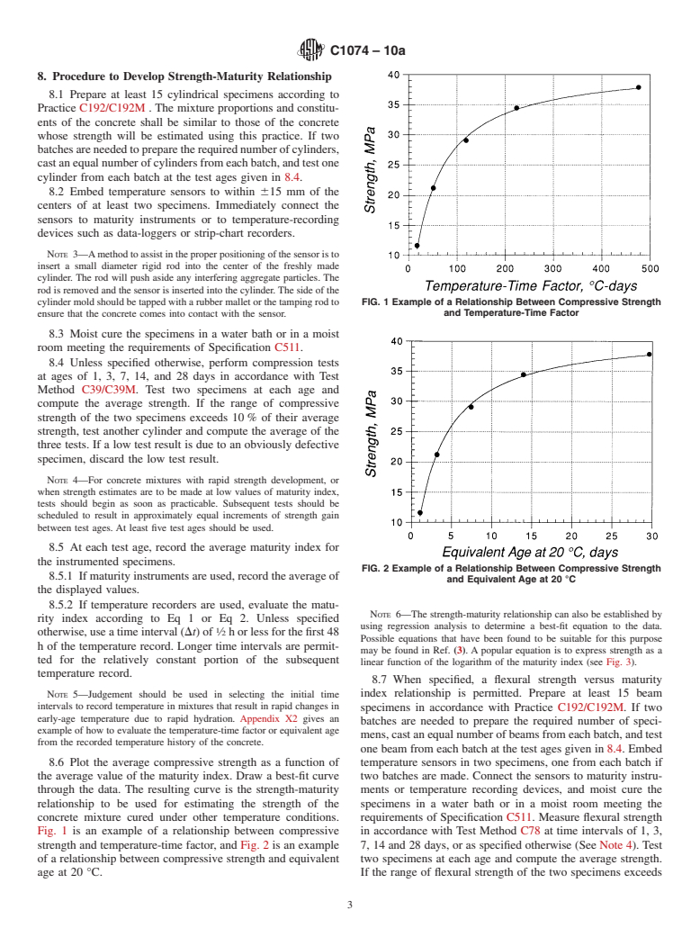 ASTM C1074-10a - Standard Practice for Estimating Concrete Strength by the Maturity Method