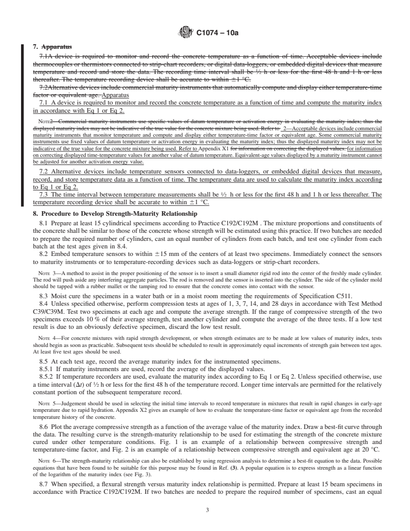 REDLINE ASTM C1074-10a - Standard Practice for Estimating Concrete Strength by the Maturity Method