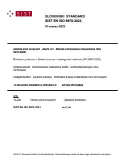 SIST EN ISO 9978:2023 - Page 1 preview