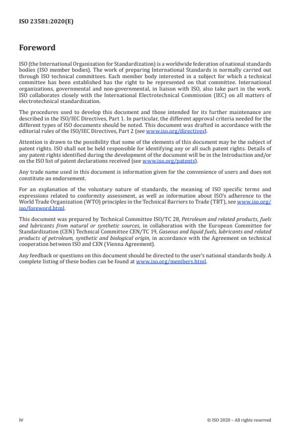 ISO 23581:2020 ISO 23581:2020 - Petroleum products and related products -- Determination of kinematic viscosity -- Method by Stabinger type viscometer - Page 4 preview