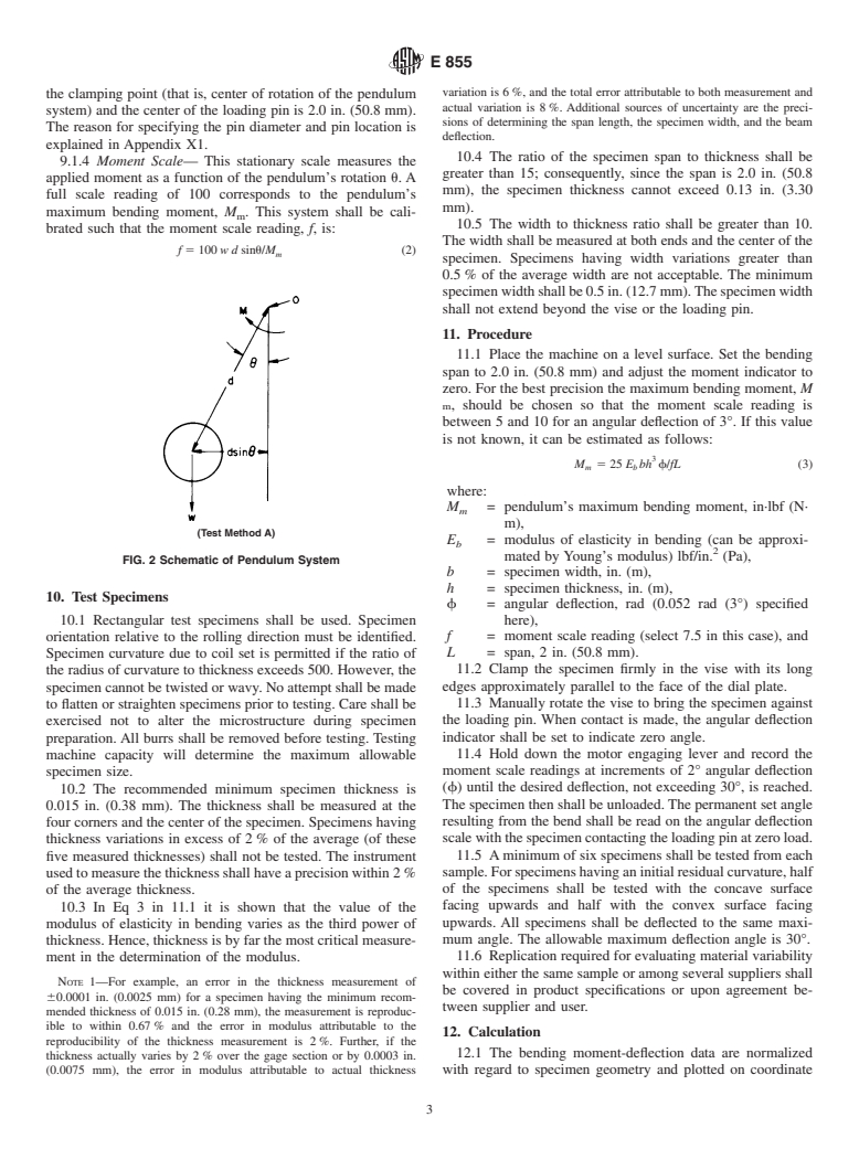 ASTM E855-90(2000) - Standard Test Methods for Bend Testing of Metallic Flat Materials for Spring Applications Involving Static Loading