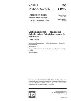 ISO 14040:2006/Amd 1:2020 ISO 14040:2006/Amd 1:2020 - Environmental management — Life cycle assessment — Principles and framework — Amendment 1
Released:1/5/2022 - Page 1 preview