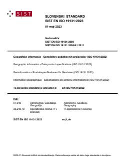 SIST EN ISO 19131:2023 - Page 1 preview
