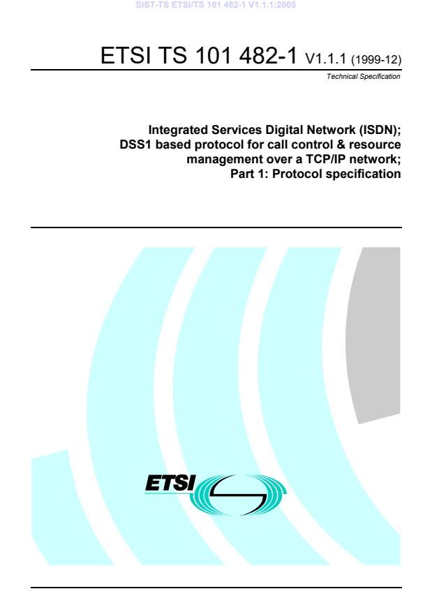 TS ETSI/TS 101 482-1 V1.1.1:2005
