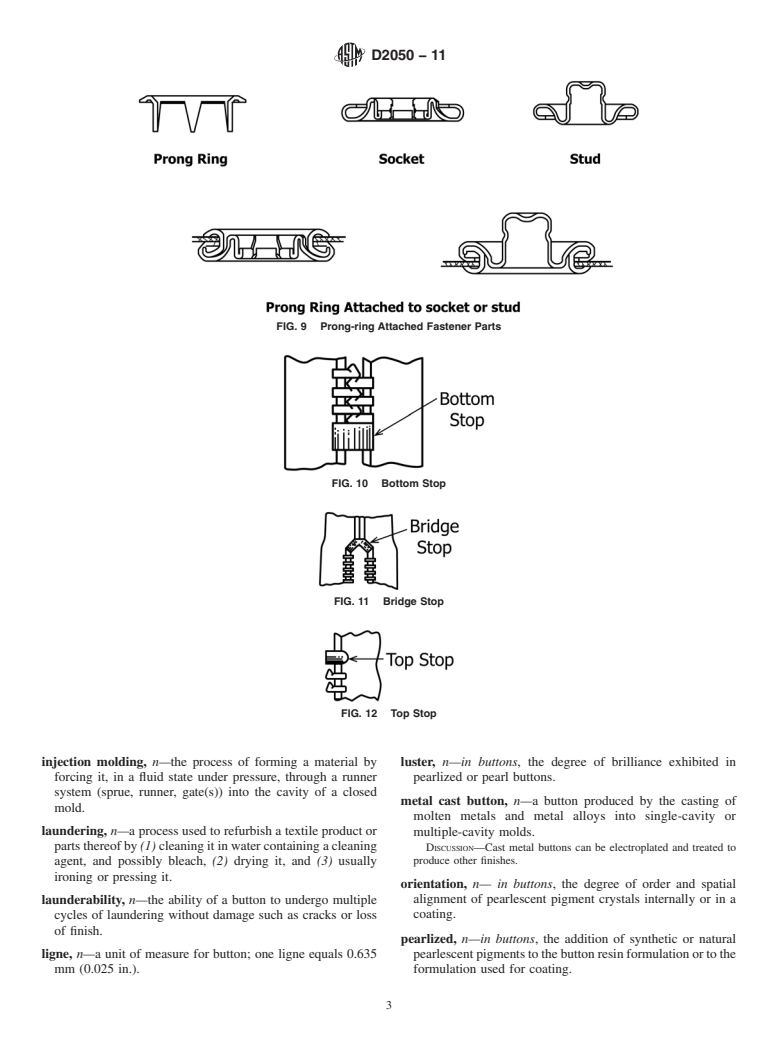 ASTM D2050-11 - Standard Terminology Relating to  Fasteners and Closures Used with Textiles