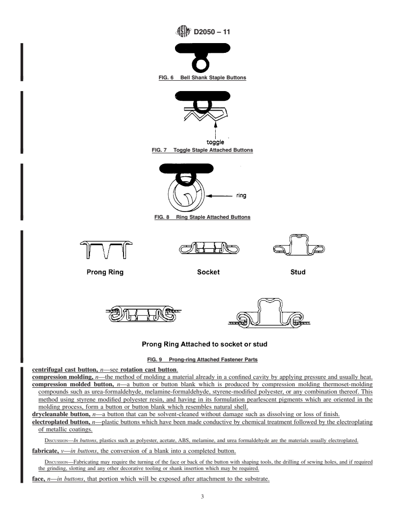 REDLINE ASTM D2050-11 - Standard Terminology Relating to  Fasteners and Closures Used with Textiles