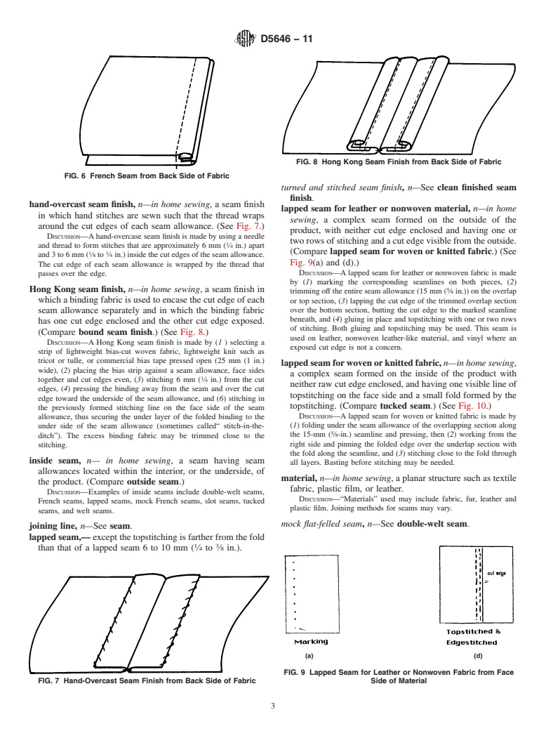 ASTM D5646-11 - Standard Terminology of  Basic Sewing Machine Stitches for Home Use