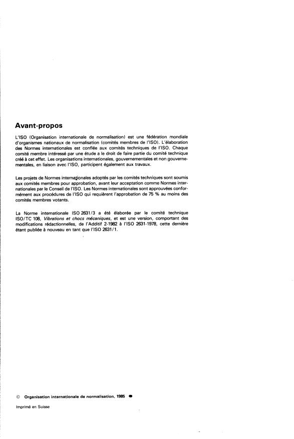 ISO 2631-3:1985 ISO 2631-3:1985 - Estimation de l'exposition des individus a des vibrations globales du corps - Page 2 preview