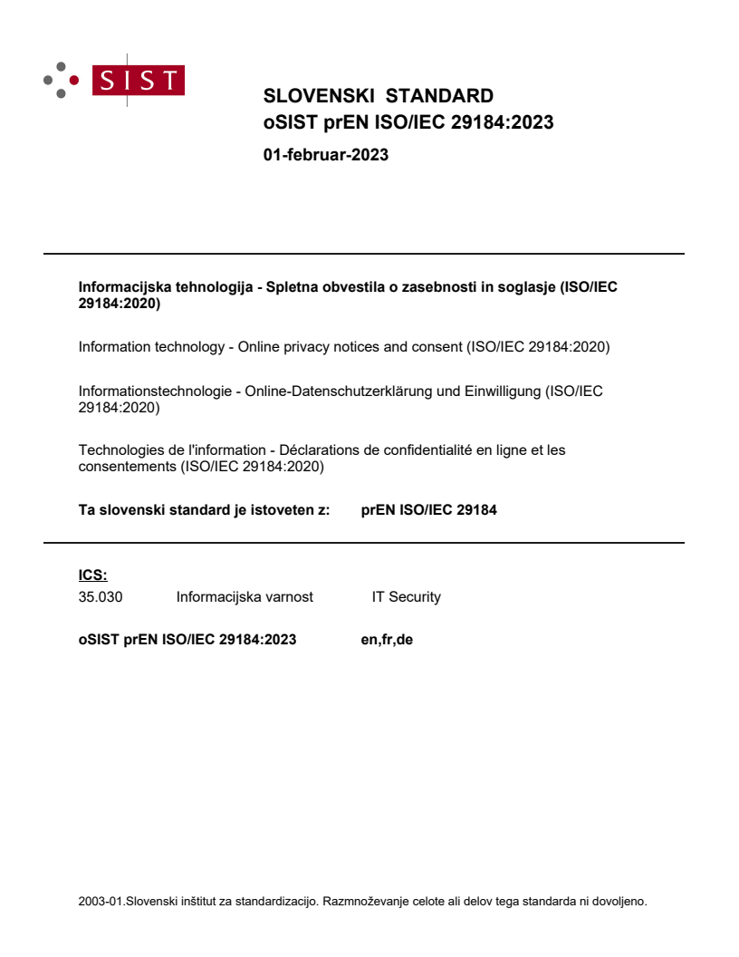 prEN ISO/IEC 29184:2023 - BARVE