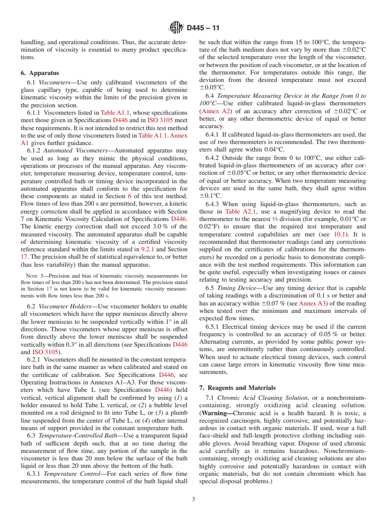 ASTM D445-11 - Standard Test Method for Kinematic Viscosity of Transparent and Opaque Liquids (and Calculation of Dynamic Viscosity)