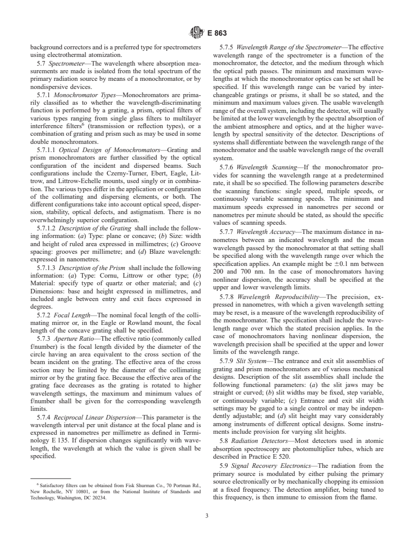 ASTM E863-98 - Standard Practice for Describing Flame Atomic Absorption Spectroscopy Equipment