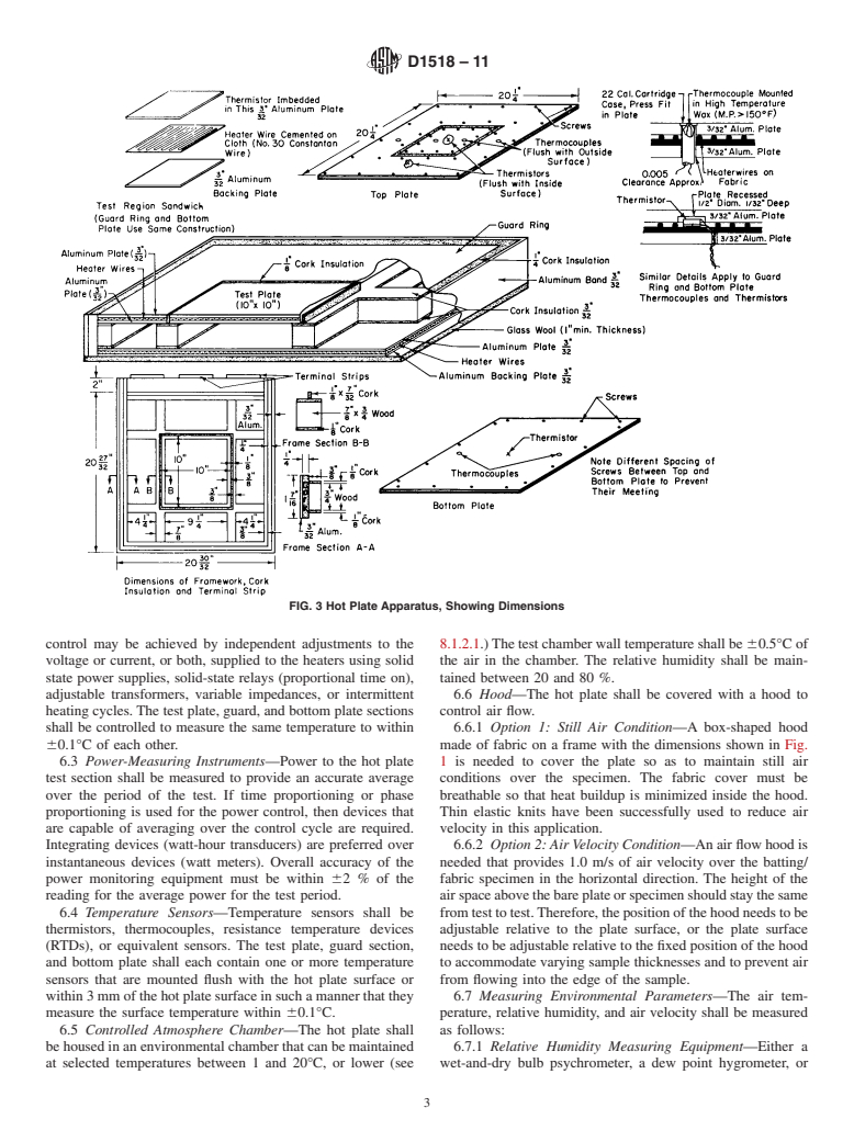 ASTM D1518-11 - Standard Test Method for Thermal Resistance of Batting Systems Using a Hot Plate