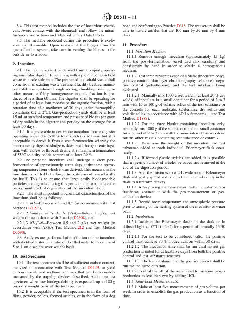 ASTM D5511-11 - Standard Test Method for Determining Anaerobic Biodegradation of Plastic Materials Under High-Solids Anaerobic-Digestion Conditions