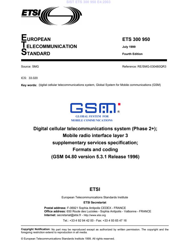 ETS 300 950 E4:2003