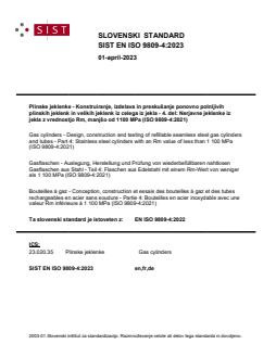 EN ISO 9809-4:2023 - BARVE - Page 1 preview