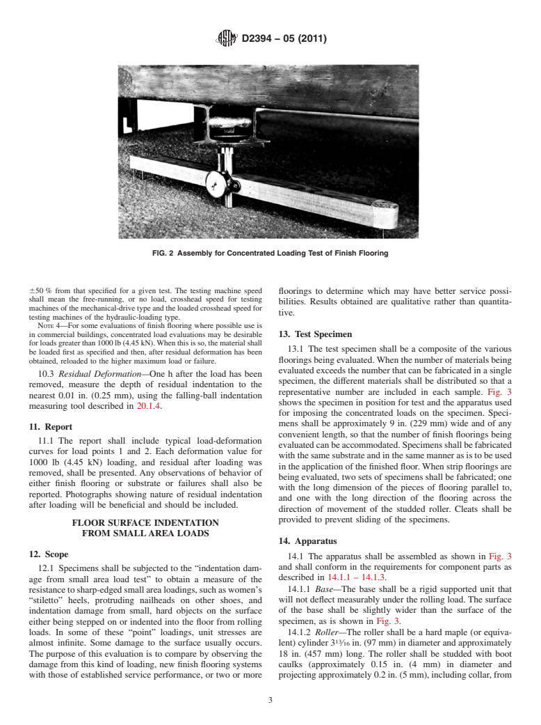 ASTM D2394-05(2011) - Standard Test Methods for  Simulated Service Testing of Wood and Wood-Base Finish Flooring