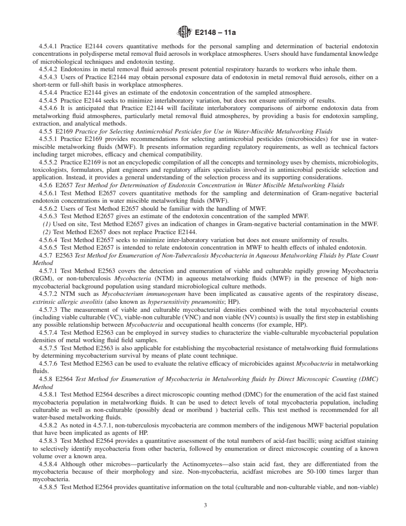 REDLINE ASTM E2148-11a - Standard Guide for Using Documents Related to Metalworking or Metal Removal Fluid Health and Safety