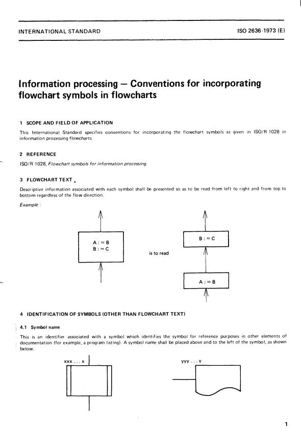 ISO 2636:1973 - Information processing -- Conventions for incorporating flowchart symbols in flowcharts