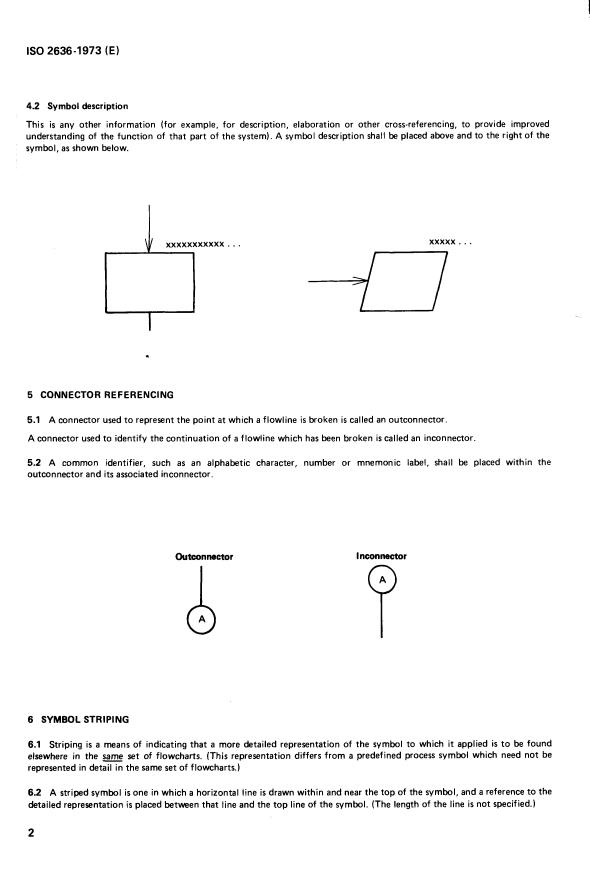 ISO 2636:1973 ISO 2636:1973 - Information processing -- Conventions for incorporating flowchart symbols in flowcharts - Page 4 preview