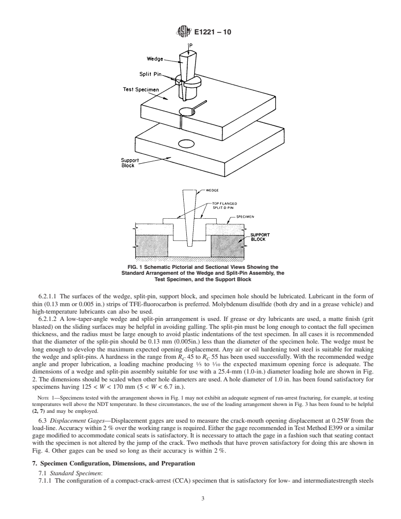 REDLINE ASTM E1221-10 - Standard Test Method for Determining Plane-Strain Crack-Arrest Fracture Toughness, K<sub>Ia</sub>, of Ferritic Steels