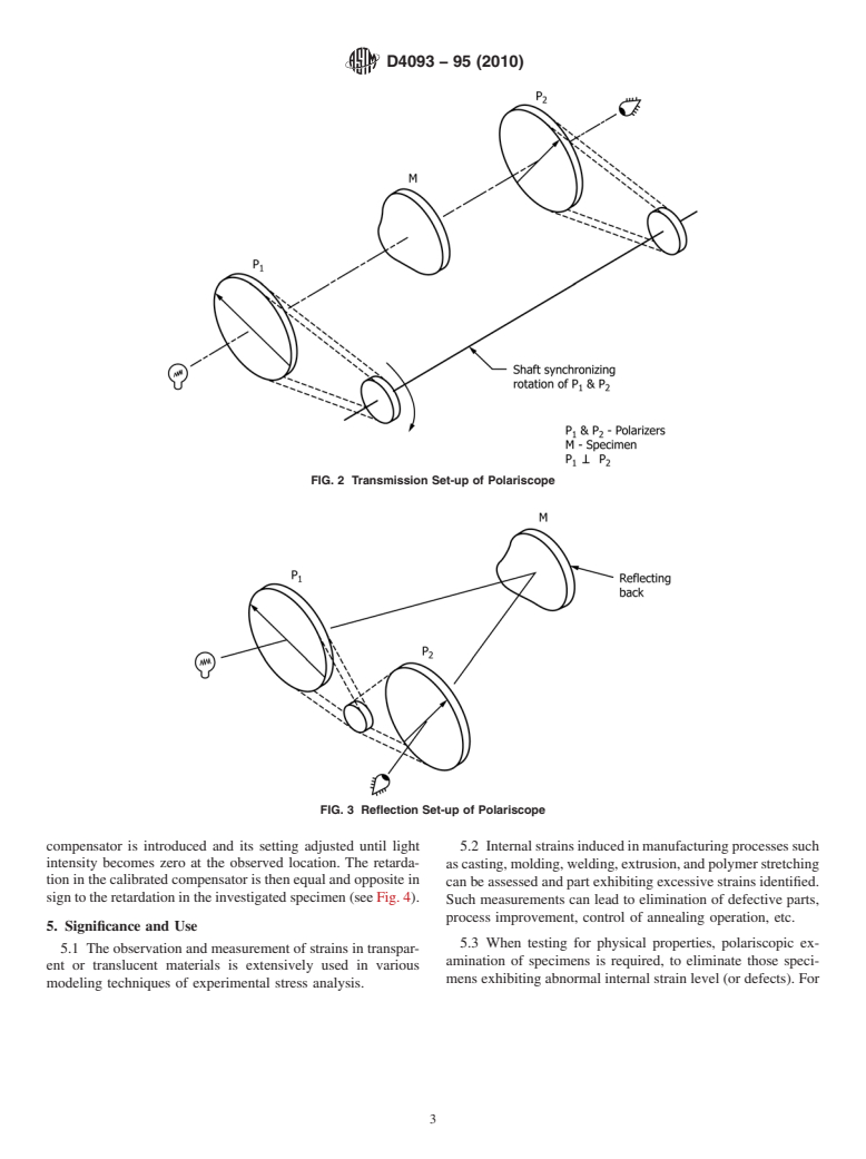 ASTM D4093-95(2010) - Standard Test Method for Photoelastic Measurements of Birefringence and Residual Strains in Transparent or Translucent Plastic Materials