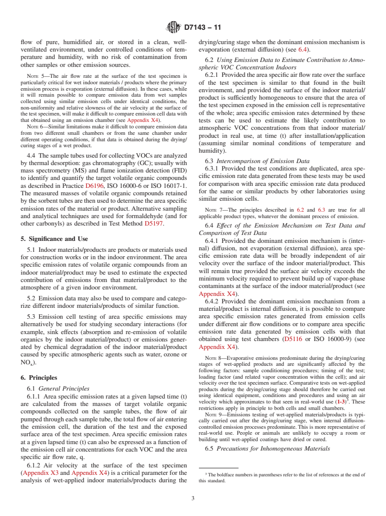 ASTM D7143-11 - Standard Practice for Emission Cells for the Determination of Volatile Organic Emissions from Indoor Materials/Products