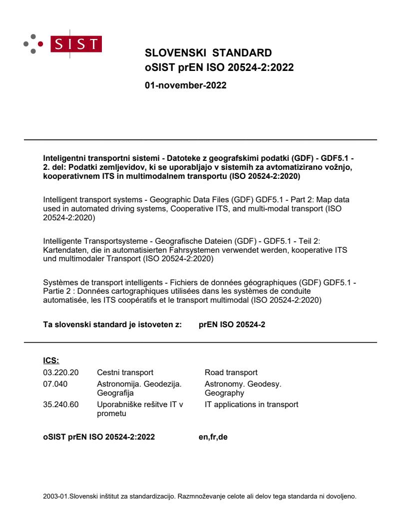 oSIST prEN ISO 20524-2:2022 - BARVE