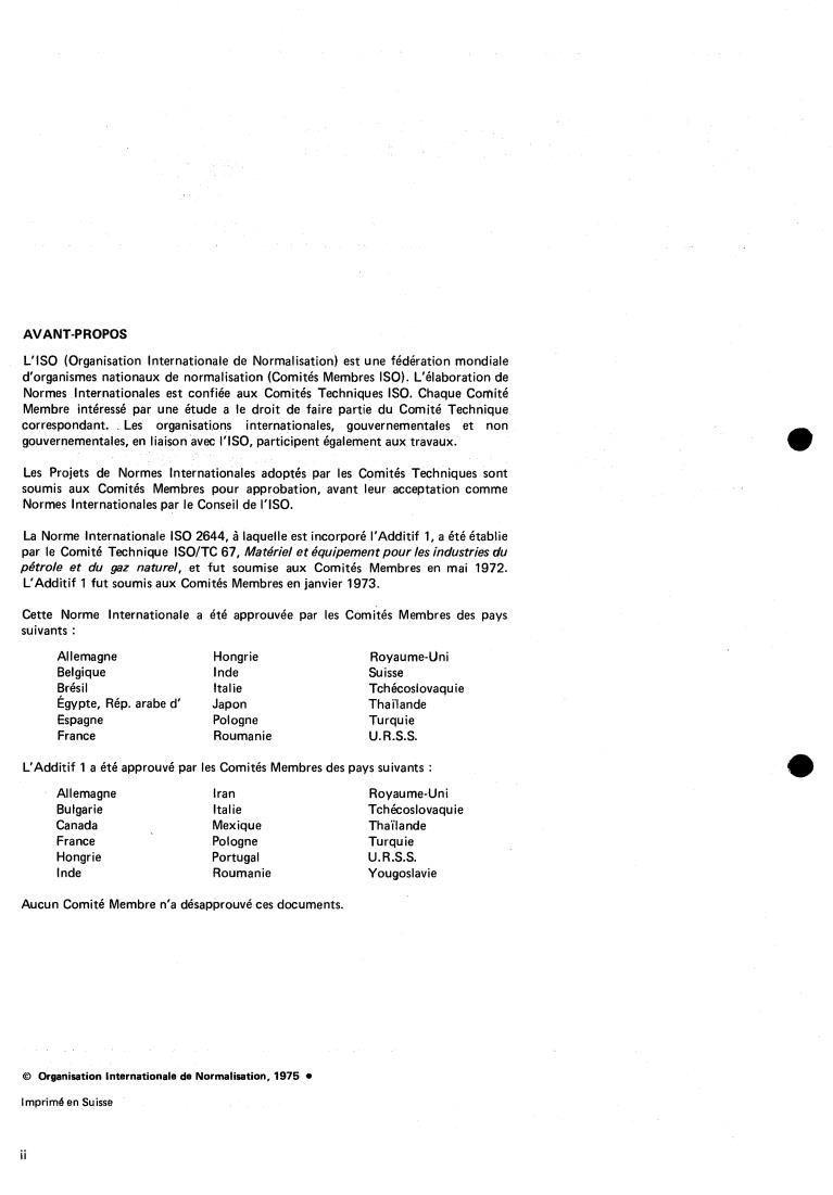ISO 2644:1975 ISO 2644:1975 - Materials and equipment for petroleum and natural gas industries — Steel drill pipe for oil or natural gas wells
Released:6/1/1975 - Page 2 preview