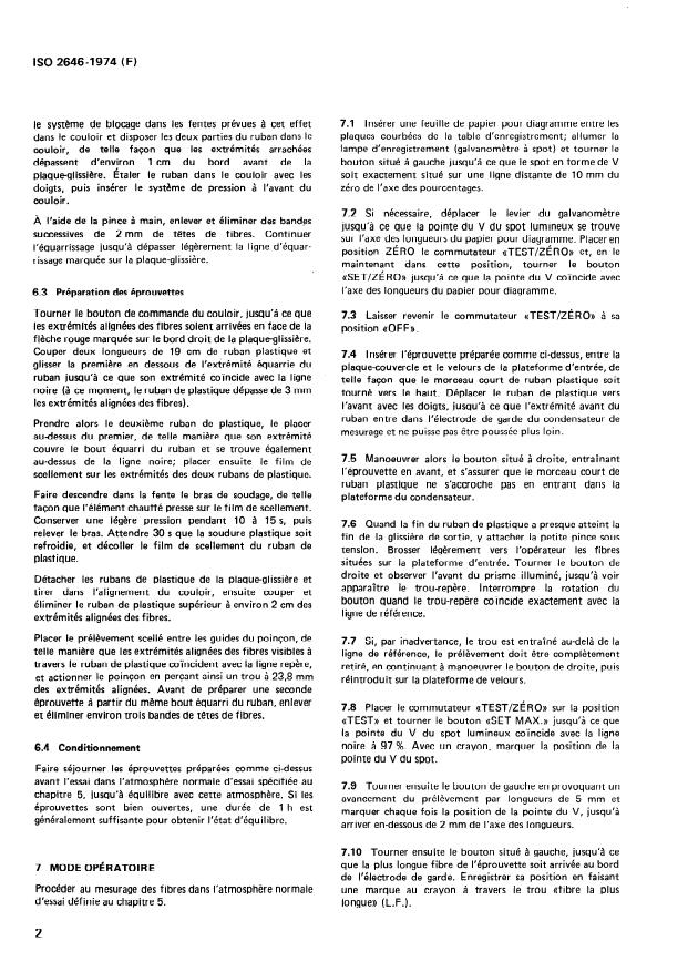 SIST ISO 2646:1995 ISO 2646:1974 - Laine -- Mesurage de la longueur des fibres travaillées sur systeme "laine peignée", par un appareil donnant un graphique de distribution de longueur des fibres - Page 4 preview