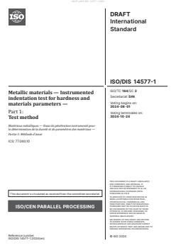 oSIST prEN ISO 14577-1:2024 - Page 3 preview