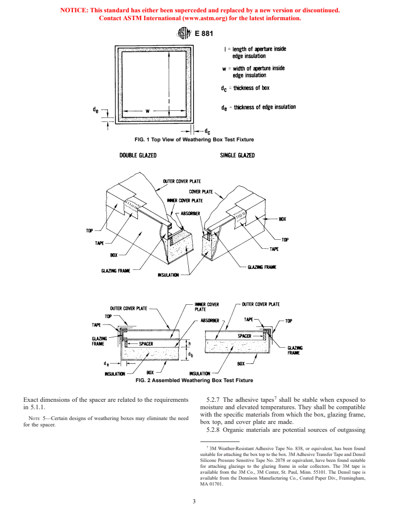 ASTM E881-92(1996) - Standard Practice for Exposure of Solar Collector Cover Materials to Natural Weathering Under Conditions Simulating Stagnation Mode