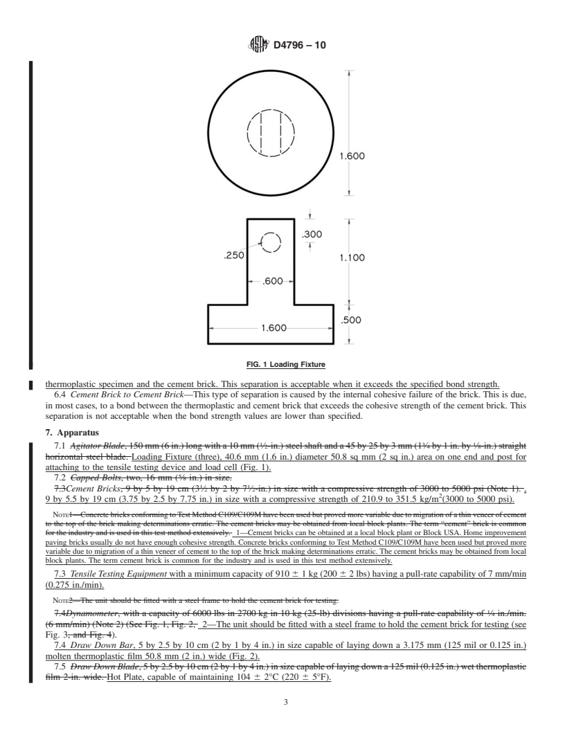 REDLINE ASTM D4796-10 - Standard Test Method for Bond Strength of Thermoplastic Traffic Marking Materials