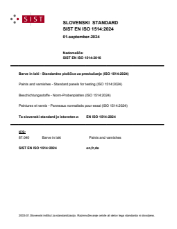 SIST EN ISO 1514:2024 SIST EN ISO 1514:2024 - Page 1 preview