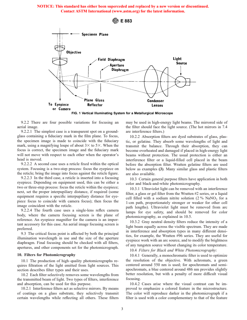 ASTM E883-99 - Standard Guide for Reflected-Light Photomicrography