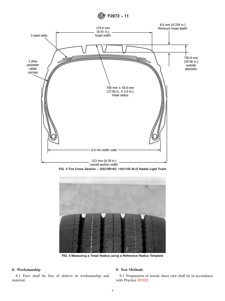 ASTM F2872-11 - Standard Specification for 225/75R16C 116/114S M+S Radial Light Truck Standard Reference Test Tire