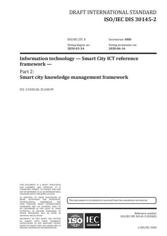 ISO/IEC PRF 30145-2:Version 25-apr-2020 - Information technology -- Smart City ICT reference framework