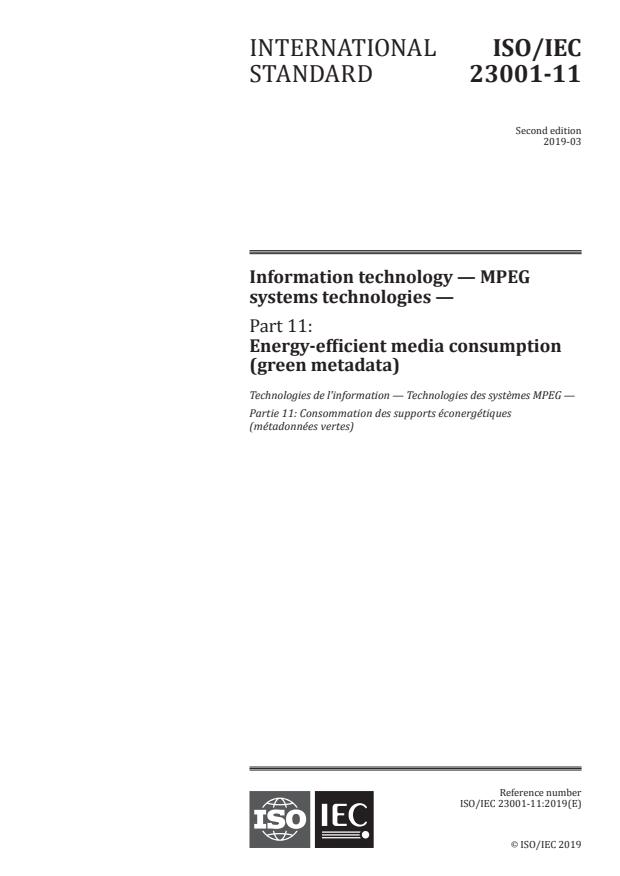 ISO/IEC 23001-11:2019 - Information technology -- MPEG systems technologies