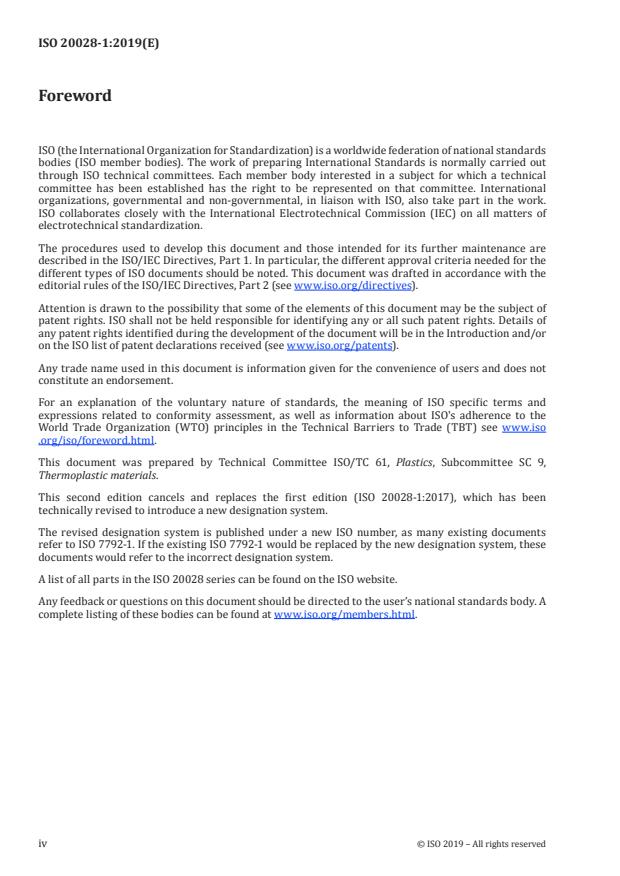 ISO 20028-1:2019 ISO 20028-1:2019 - Plastics -- Thermoplastic polyester (TP) moulding and extrusion materials - Page 4 preview