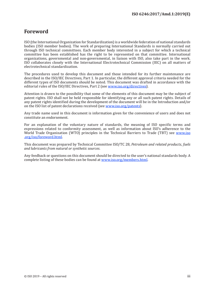 ISO 6246:2017/Amd 1:2019 - Petroleum products — Gum content of fuels — Jet evaporation method — Amendment 1: Purity requirement for n-heptane
Released:8/27/2019